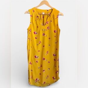 Old Navy Yellow Floral Sundress | Size Medium | Sleeveless Scoop Neck Midi Dress